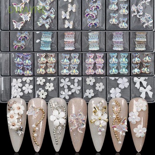 dwayne salon 3d decoración de uñas varios diamantes de imitación de uñas arte arco 48 unids/set falda forma creativo color caramelo resina ab cristal joyería de uñas (1)
