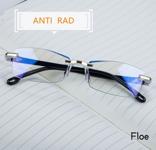 FLOE gafas Anti azul luz Vintage sin montura cuadrada portátil gafas de visión