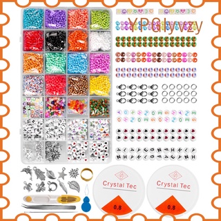 3mm Glass Seed Beads for Jewelry Making Kit, Bead Craft Set Alphabet Bead Charm, DIY Art Craft Kit with 2 Rolls of