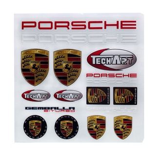 Calcomanías De Insignia De Emblema Porsche PU 3D Para El Logotipo Del Coche
