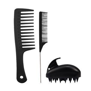 3 piezas desenredar el pelo Hrush desenredador Hairbrush (negro) (2)