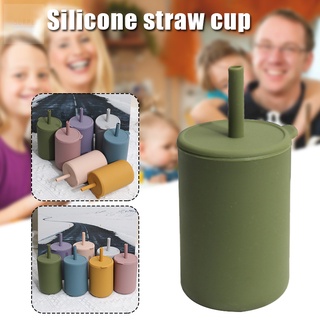 srs cubierta de silicona taza de entrenamiento con paja a prueba de fugas tapa aplicable a prueba de derrames sippy taza para niños