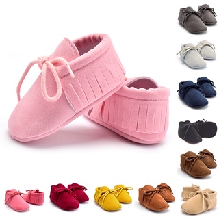 moda bebé borla suela suave zapatos de cuero bebé niño niña niño mocasín zapato