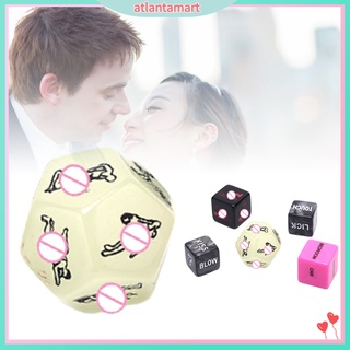 5Pcs Dice 5-in-1 6-sided Acrylic English 12 Sex Postures Dice Love Game Toy for Entertainment