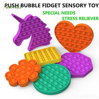 Foxmind Unicorn Pop Its fidget toys push type Square rainbow multicolor rainbow pop it Push Bubble Stress Relief Anxiety Toys AY