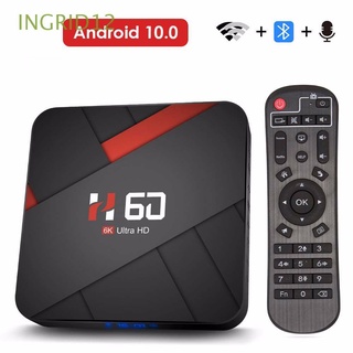 INGRID12 HD Set Top Box 4+32GB/64GB TV Box Smart TV Box Bluetooth H60 6K Multimedia Player Android 10.0 2+16GB WiFi Media Player