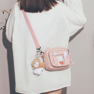 Bolso pequeño de lona japonesa mensajero femenino elegante bosque salvaje vitalidad chica bolso de lona lindo estudiante pequeño bolso cuadrado