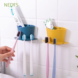 NEDFS Multifunción Porta cepillo de dientes Sin puñetazos Organizador de cepillo de dientes Estante de|de pasta de dientes Dispensador Montado en la pared El plastico Estante para afeitadora Accesorios de baño/Multicolor