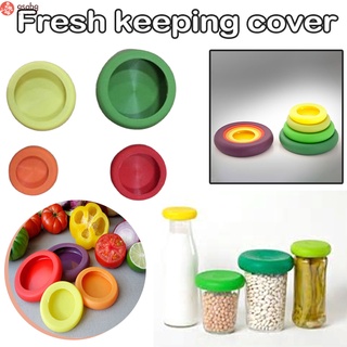 4 tamaños De tapas De silicón De Frutas elásticas reutilizables Para sellar Frutas vegetales mantener Alimentos Frescos suministro De cocina (1)