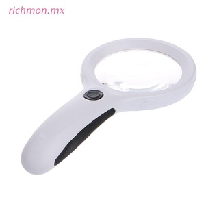 richmo 10X Handheld Magnifier Magnifying Glass Lens Loupe 8 LED Light With Money Detect