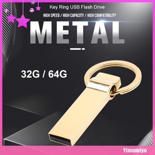 (Yimumiya) Memoria USB portátil de 32 gb/64 gb USB 2.0/llavero de Metal/memoria USB