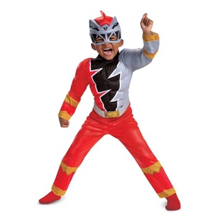 Power Rangers Dino Fury rojo Ranger traje talla L 4-6