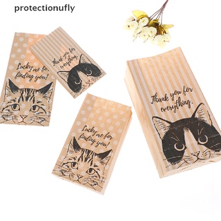 pfmx 10 bolsas de papel kraft de regalo de galletas de caramelo bolsas de papel regalo embalaje gato patrón gloria