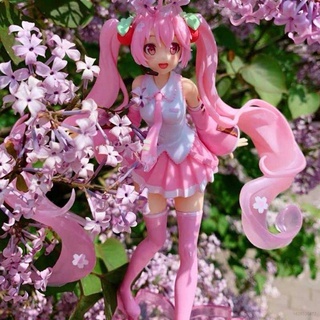 cod kualiti tinggi hatsune miku rosa sakura miku pvc estatua figura modelo mainan regalo niña promoción