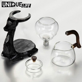 [único Life] juego de té de vidrio resistente al calor juego de té de Kungfu de desvío de agua (9)