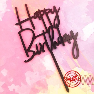 happy birthday - tarjeta acrílica para decoración de tartas (s4g4)