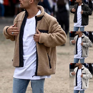 Dm Mjkt abrigo/Chamarra cálida De lana con cremallera con Mangas largas y collar Para invierno