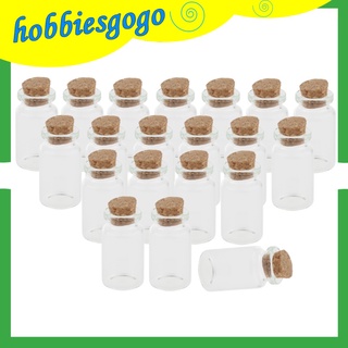 [hobbiesgogo] 20Pcs 10ml Mini Glass Jars Bottles with Cork Stoppers Lucky Wishing Vials