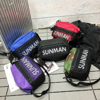 ins tide versión coreana de la salvaje bolsa de mensajero femenina de lona bolsa de mensajero hip-hop pequeño bolso de hombro bungee bolsa de los hombres diagonal bolso de hombro