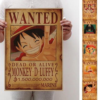 Plum One Piece póster Luffy Zoro Nami ley decoración de pared impresiones Kraft quería papel 51.5X35Cm T7H4