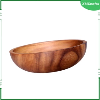 [XMEMXFNC] Round Acacia Wood Bowl Sauce Pasta Fruits Cereal Snacks Rice Noodle Serving Bowl Household Kitchen Dinnerware Serveware