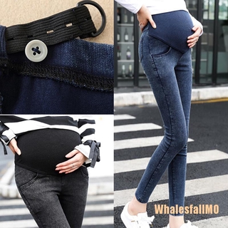 (whalesfallmo) moda mujeres embarazadas pantalones delgados skiny jeans casual pantalones vaqueros de maternidad