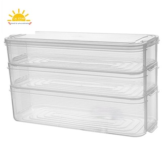 Contenedor Organizador apilable refrigerador refrigerador caja De almacenamiento De Alimentos con tapa De Plástico Transparente