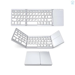 [F.N] teclado BT inalámbrico Mini teclado plegable portátil Ultra delgado BT teclado con Touchpad para Windows/Android/iOS plata