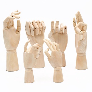 Wooden Right Left Hand Model Sketching Drawing Jointed Movable Fingers Mannequin Christmas Gift