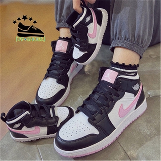 『 FP • Shoes 』 Nuevo Nike Air Jordan 1 Mid AJ1 Zapatos De Baloncesto Deporte Zapatillas Altas Tops Rosa Mujeres Kasut Señoras Lindo Zapato Hermoso (1)