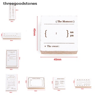[threegoodstones] Vintage Time Clock Series Weather Record Stamp DIY Wooden Rubber Stamps For Scra New Stock