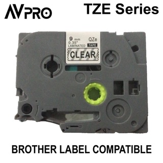 Impresora electroónica AVPRO TZE-121 BROTHER etiqueta de etiqueta COMPATIBLE (negro sobre transparente 9 mm)