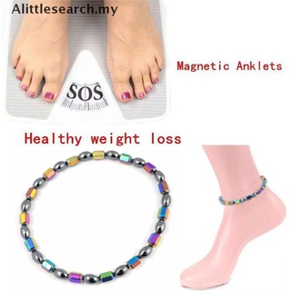 [Alittlesearch] pulsera de tobillo de piedra de hematita magnética, playa, descalzo, sandalia, tobillera MY