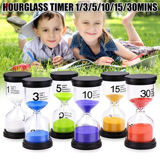 1/3/5/10 minutos de arena temporizador 6 colores gafas de arena temporizador decoración del hogar regalo para niños