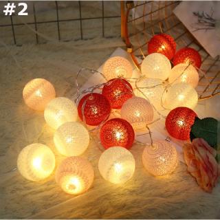 20 LED colorido bola de algodón funciona con pilas cadena de luces / USB estrellado hadas cadena de luces guirnalda (3)