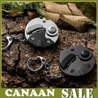 Canaán bolsillo plegable Mini multifuncional cuchillo de moneda destornillador llavero herramienta de supervivencia