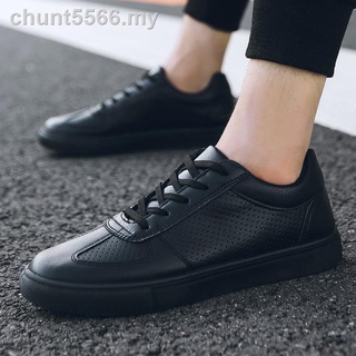 Tel☬los hombres s zapatos de la junta 2021 nuevos zapatos blancos estilo coreano tendencia todo-partido negro zapatos de cuero primavera transpirable zapatos casuales (3)