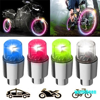 Warmbeen 2 piezas de bicicleta de coche de motocicleta rueda neumático válvula tapa Flash luz LED radios lámpara