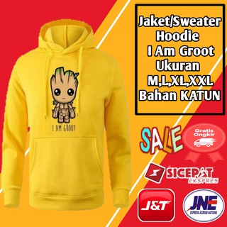 Sudadera con capucha suéter Chamarra prendas de abrigo hombres, mujeres Distro Cool Premium Oblong Logo I Am Groot niñas/niños