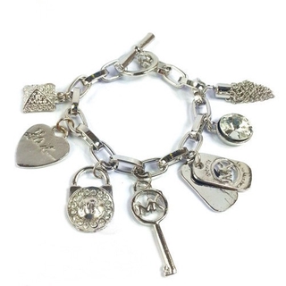 MICHAEL KORS MK - llave clásica de aleación de diamante para mujer, cerradura, pulsera con patrón de amor (5)
