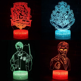 Harry Potter luz de noche HOGWARTS magia escuela USB lámpara LED iluminación remota decoración del hogar regalo