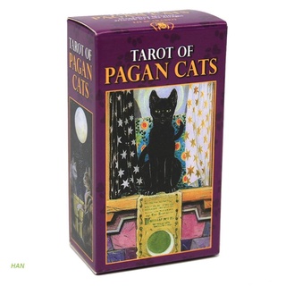 Han 78 cartas baraja Tarot de gatos paganos completo inglés fiesta de la familia juego de mesa Oracle tarjetas astrología adivinación destino tarjeta