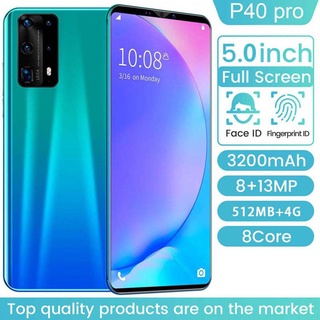 Nuevo teléfono Android Smartphone P40 Pro de doble núcleo/pantalla de 5 pulgadas/512M+4G/teléfono inteligente 3D/cubierta trasera de vidrio/azul