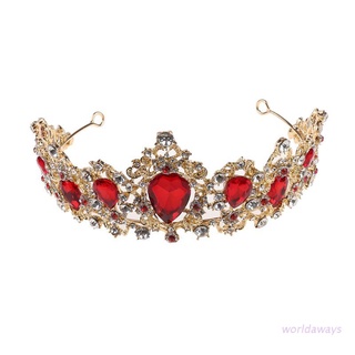 worl desfile reina corona para las mujeres de cristal tiara diadema barroco nupcial tocado de boda corona princesa tocados