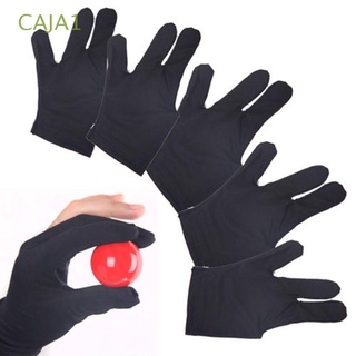 caja1 10pcs moda 3 dedos guantes de nylon billar piscina tiradores deporte elástico hombres mujeres negro cue