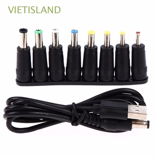 VIETISLAND High Quality DC Charging Power Cord Universal DC Interchangeable Plug USB To 5521 Cable Adapter Connector Male Charging Cable Multifunctional For Router 8-in-1 Charging Cable/Multicolor