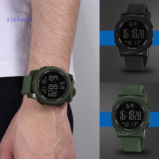yiplusyi reloj de pulsera deportivo con alarma digital cronógrafo luminoso con fecha multifunción para hombre