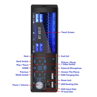 1din soporte cámara retrovisora control del volante bluetooth coche reproductor mp5 4.1 pulgadas pantalla táctil auto fm estéreo audio radio (5)
