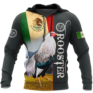 Rooster México 3D Todo Impreso Sudadera Con Capucha Para Hombres/Mujeres Harajuku Moda Retro Casual Chamarra Jersey D800