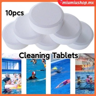 10 Uds tabletas de limpieza tabletas de limpieza de piscinas pastillas de desinfección pastillas de cloro efervescente instantáneo